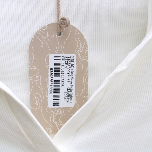 Meshki White Long Sleeve Bodysuit - Picture 4 of 8